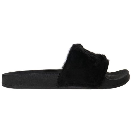 Chinelo Qix Missy Pelucia Preto