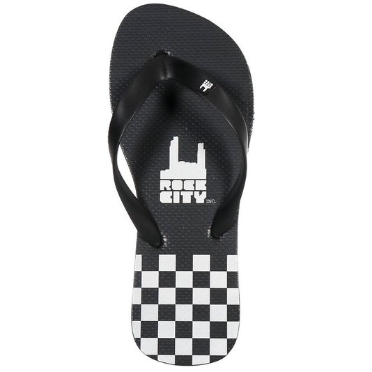 Chinelo Rock City Premium Preto/Checkerboard