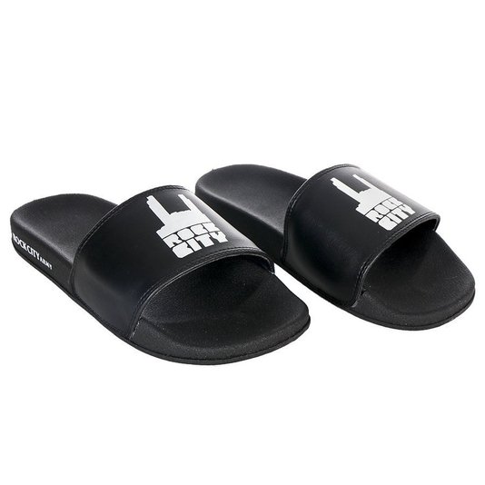 Chinelo Rock City Slide Premium Preto/Branco