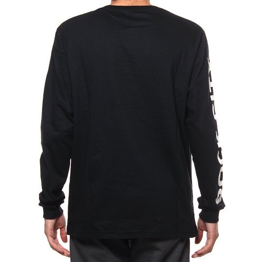 Camiseta Rock City Manga Longa Escrita Mini Logo Preto