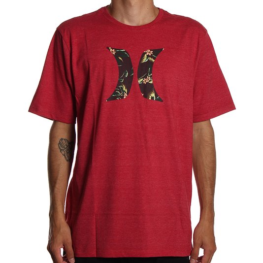 Camiseta Hurley Silk Icon Falling Vermelho Mescla