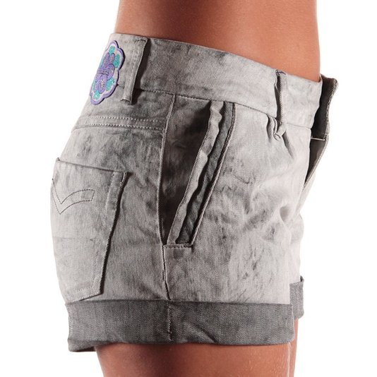 Shorts New Girl Skate Whitc Cinza