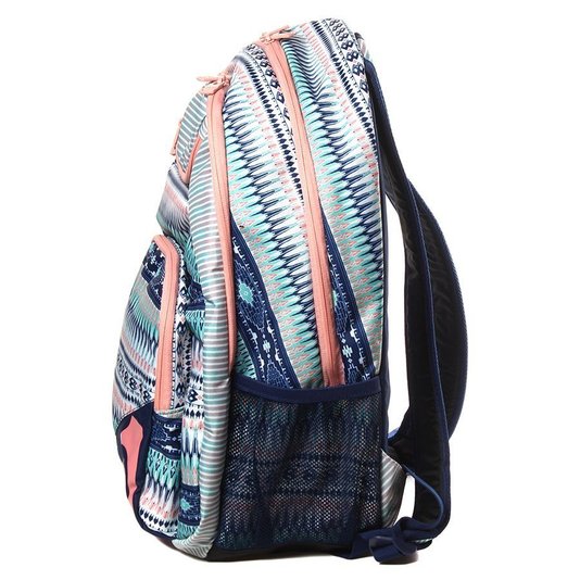 Mochila Roxy Shadow Sweel Verde Água/Rosa/Azul