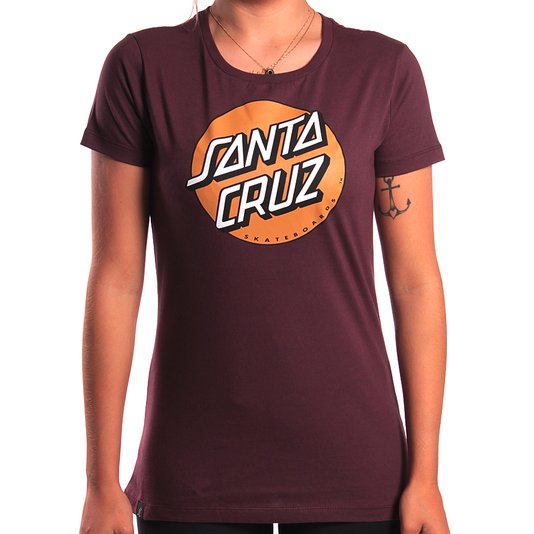 Camiseta Santa Cruz Classic Dot Vinho