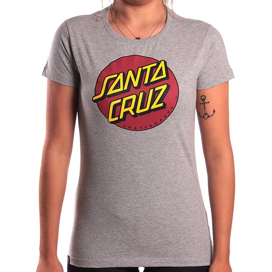 Camiseta Santa Cruz Classic Dot Cinza Mescla
