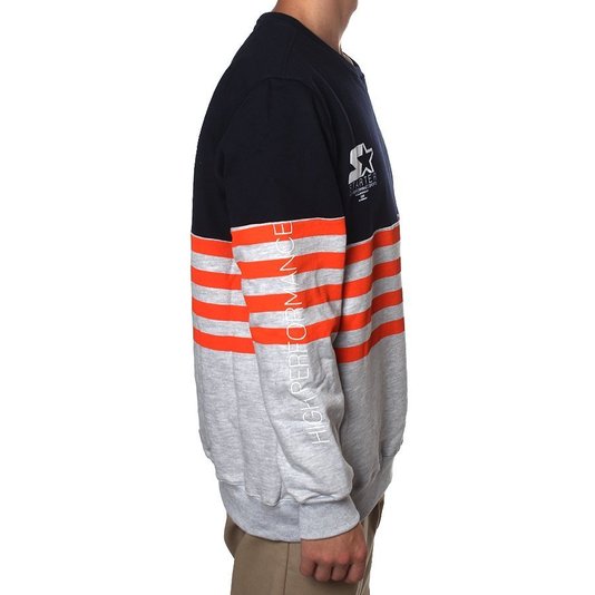 Moletom Starter Stripes Azul Marinho/Cinza