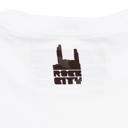 Camiseta Rock City Logo Camo Infantil Branco/Verde