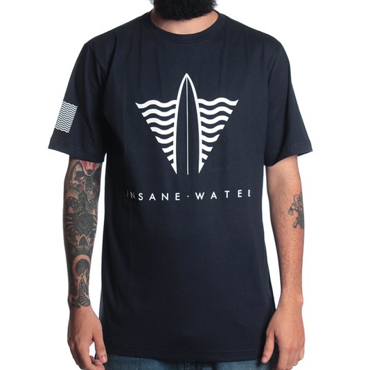 Camiseta Insane Water Logo Script Azul Marinho