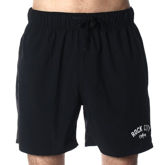 Bermuda Shorts Rock City Army Preto/Branco