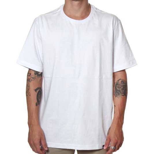 Camiseta Rock City Inc. Básica Etiqueta Branco