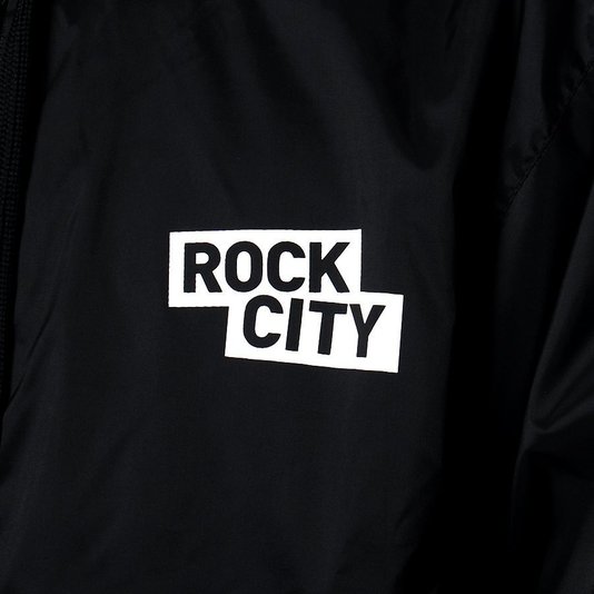 Jaqueta Corta Vento Rock City Lettering Preto