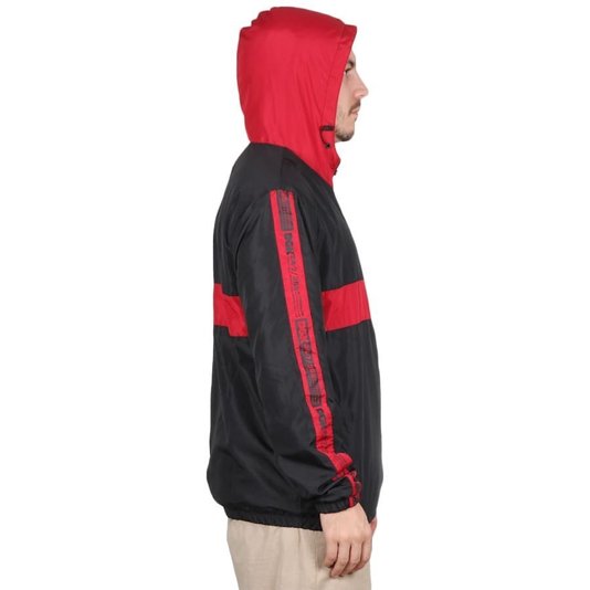 Jaqueta Dgk Crossover Corta Vento Preto/Vermelho/Cinza