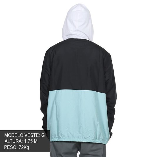 Jaqueta Diamond Corta Vento Contrast Preto/Verde/Branco
