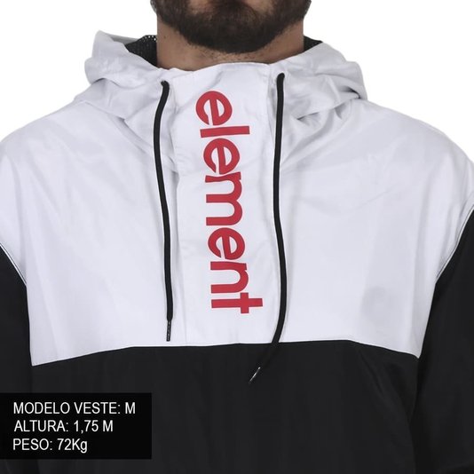 Jaqueta Element Og Anorak Corta Vento Branco/Preto