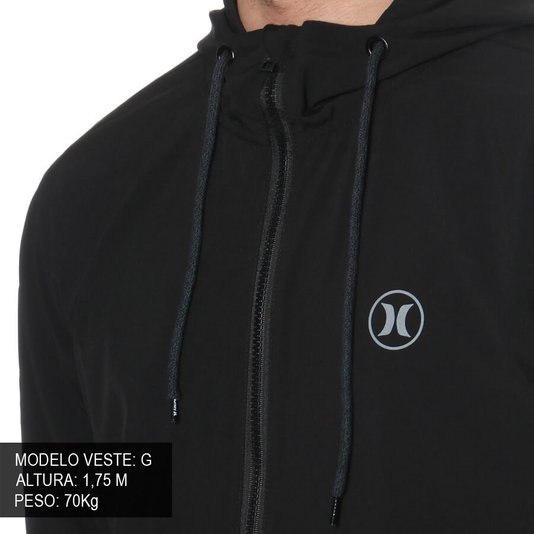 Jaqueta Hurley Corta Vento Mini Logo Preto