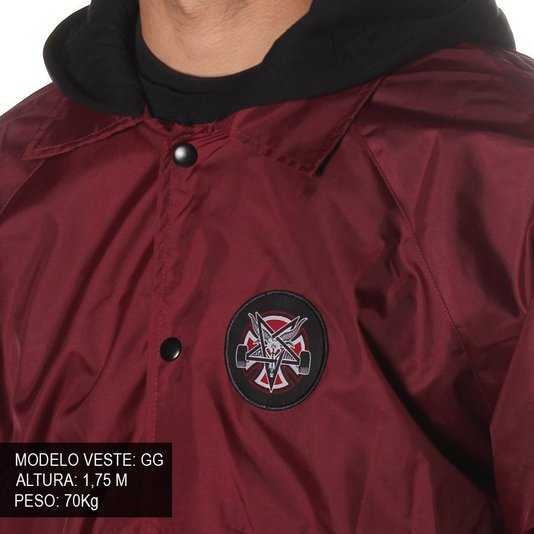 Jaqueta Independent x Thrasher Quebra Vento Pentagram Bordo