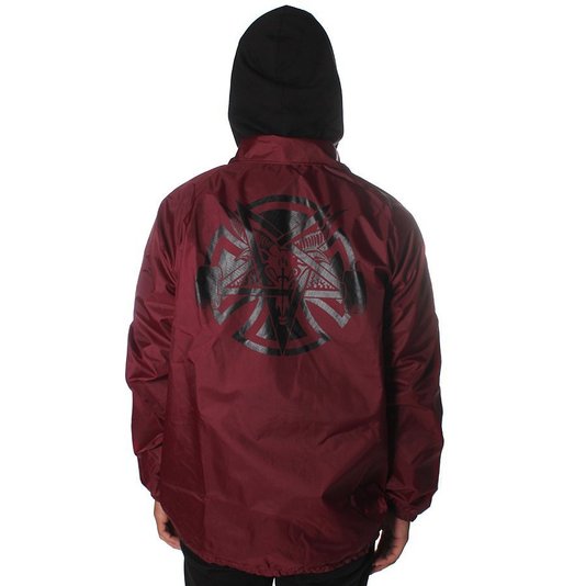 Jaqueta Independent x Thrasher Quebra Vento Pentagram Bordo