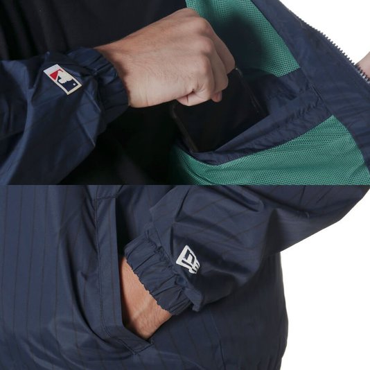 Jaqueta New Era Corta Vento New York Logo Azul Marinho