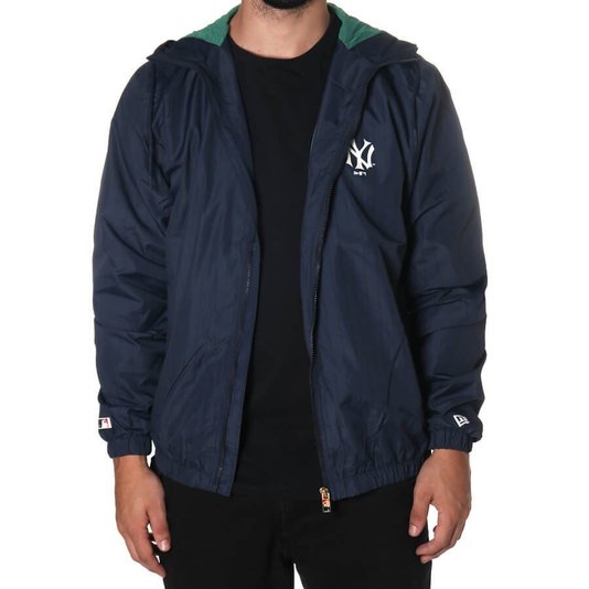Jaqueta New Era Corta Vento New York Logo Azul Marinho