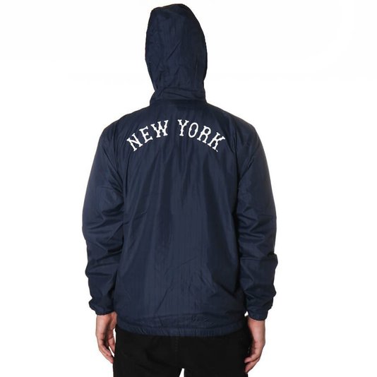 Jaqueta New Era Corta Vento New York Logo Azul Marinho