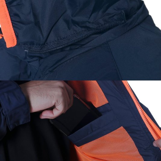 Jaqueta New Era Corta Vento New York Neon Azul/Laranja