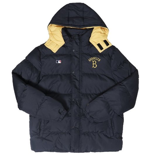 Jaqueta New Era Puffer Mlb Brooklyn Dodgers Core Preto/Amarelo
