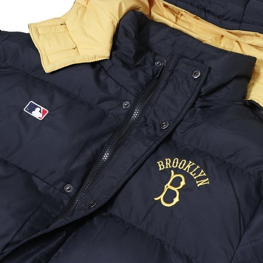 Jaqueta New Era Puffer Mlb Brooklyn Dodgers Core Preto/Amarelo