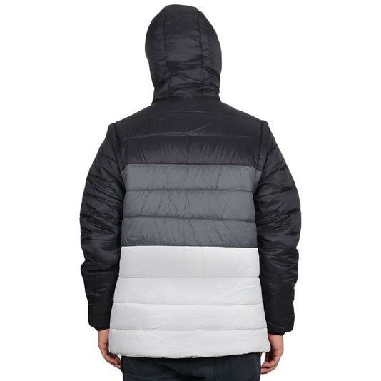 Jaqueta New Era Puffer Trick Me Classic Nec Bomber Preto/Cinza Claro