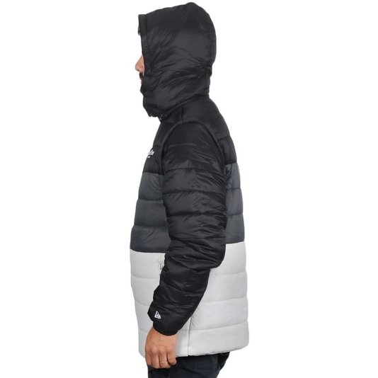 Jaqueta New Era Puffer Trick Me Classic Nec Bomber Preto/Cinza Claro
