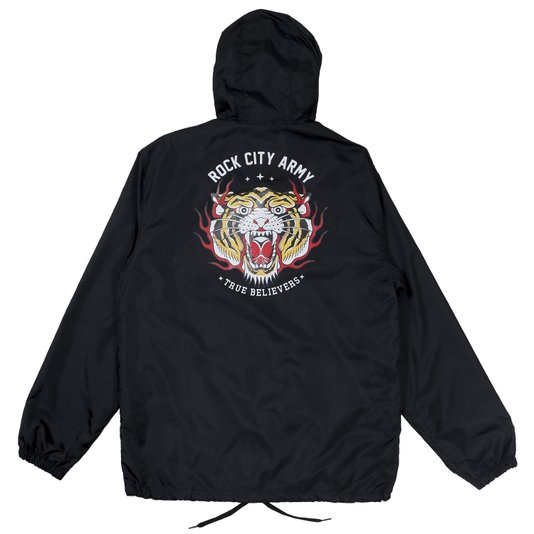 Jaqueta Rock City Tigre Old School Corta Vento Preto