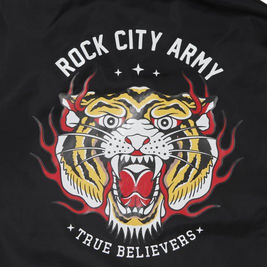 Jaqueta Rock City Tigre Old School Corta Vento Preto