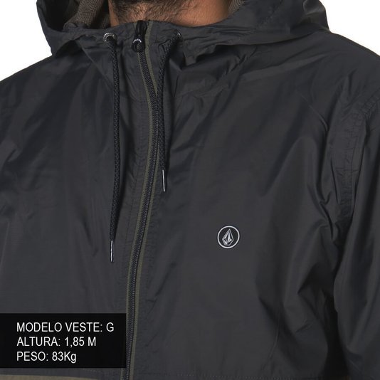 Jaqueta Volcom Ermont Corta Vento Preto/Verde