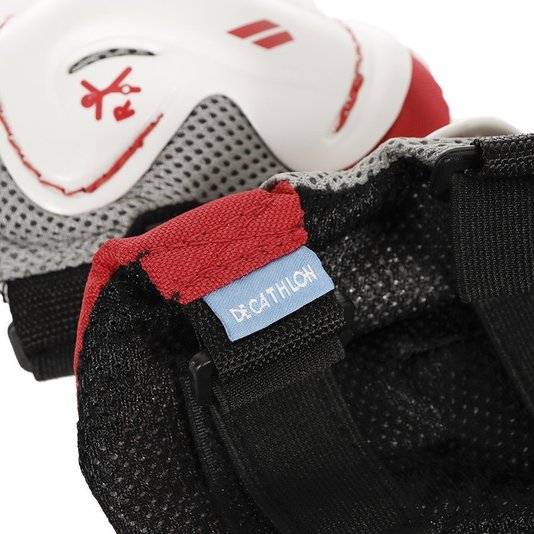 Joelheira Decathlon Knee Pads Infantil Preto/Vermelho