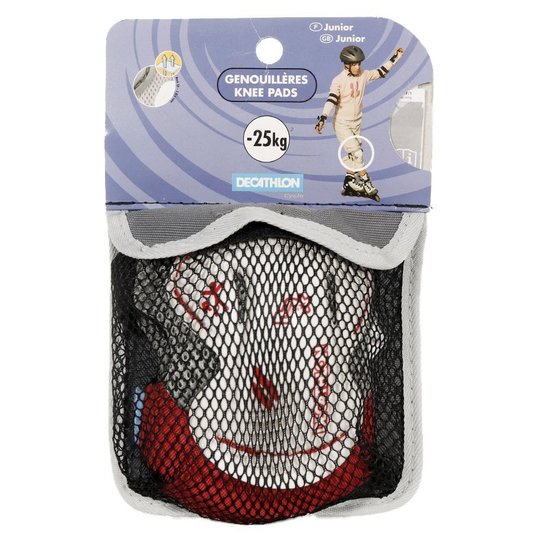 Joelheira Decathlon Knee Pads Infantil Preto/Vermelho