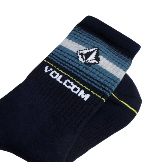 Kit Meia Volcom Cotton Blend 3pk Azul Marinho