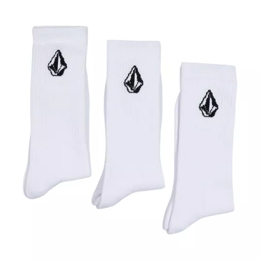 Kit Meia Volcom Cotton Blend 3pk Branco