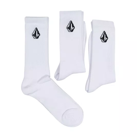 Kit Meia Volcom Cotton Blend 3pk Branco
