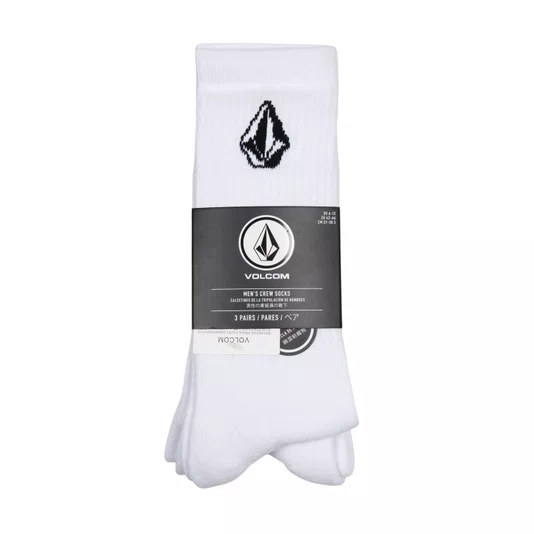 Kit Meia Volcom Cotton Blend 3pk Branco