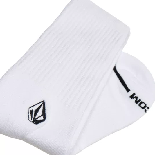 Kit Meia Volcom Cotton Blend 3pk Branco