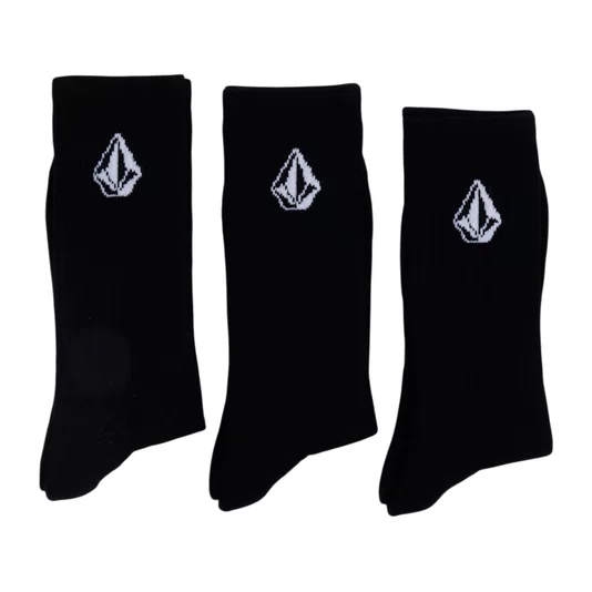 Kit Meia Volcom Cotton Blend Preto