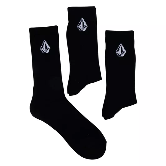 Kit Meia Volcom Cotton Blend Preto
