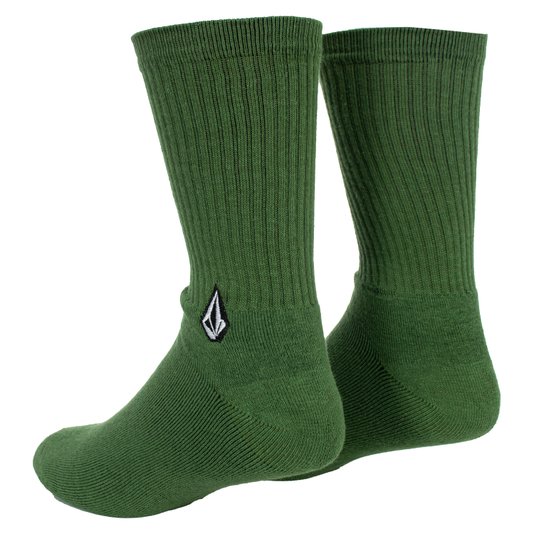 Kit Meia Volcom Solid Stone Sortida Branco/Verde/Preto