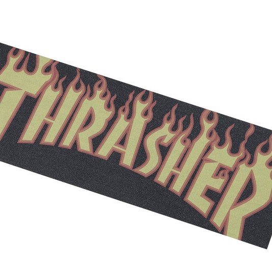 Lixa Mob Thrasher Flame 9in X 33in Preto/Amarelo