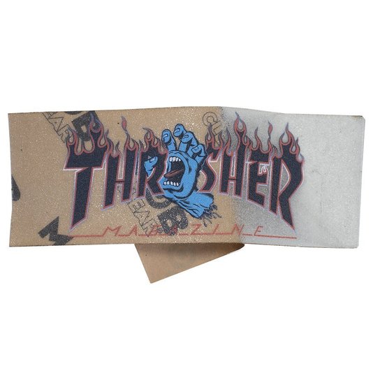 Mini Lixa Thrasher X Santa Cruz Screaming Flame Logo Clear 9x3 Transparente
