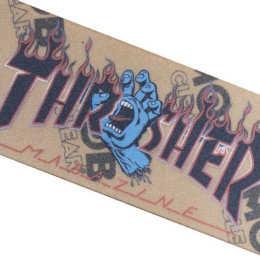 Mini Lixa Thrasher X Santa Cruz Screaming Flame Logo Clear 9x3 Transparente