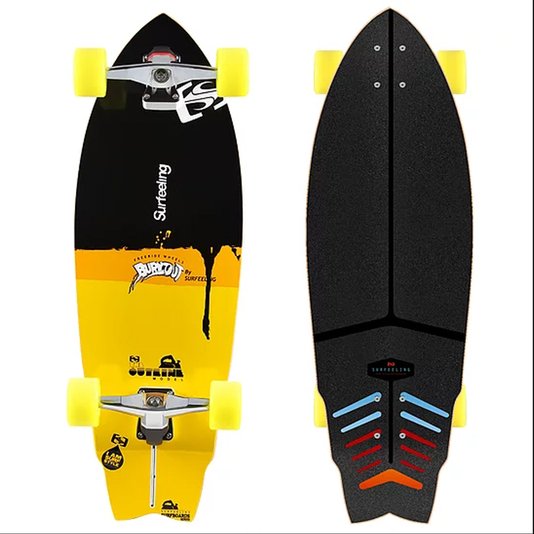 Longboard Surfeeling Outline Preto/Amarelo