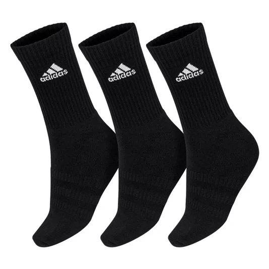 Meia Adidas Cano Alto 3pack Preto