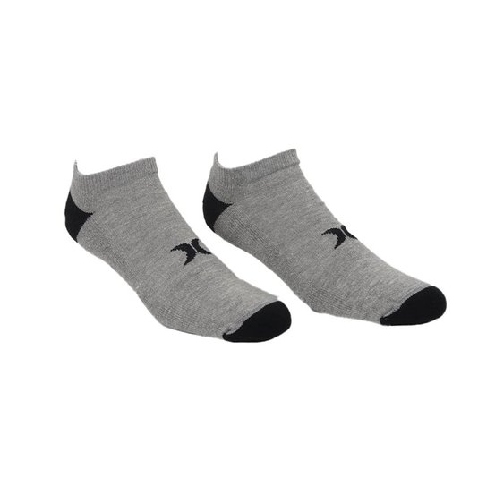 Meia Hurley O&O Invisível 3 Pack Preto/Cinza Mescla