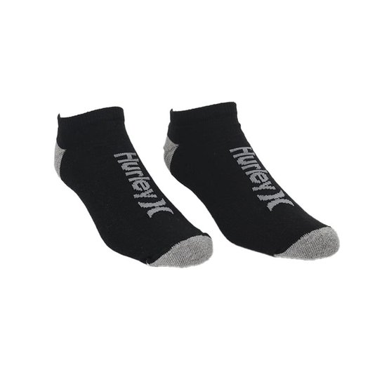 Meia Hurley O&O Invisível 3 Pack Preto/Cinza Mescla