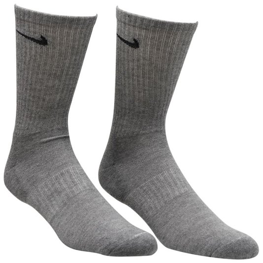 Meia Nike Everyday Cushioned Crew 3 Pack Branco/Cinza/Preto